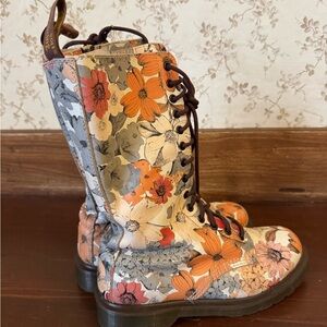 Dr. Martens Multicolor Floral Combat Boots